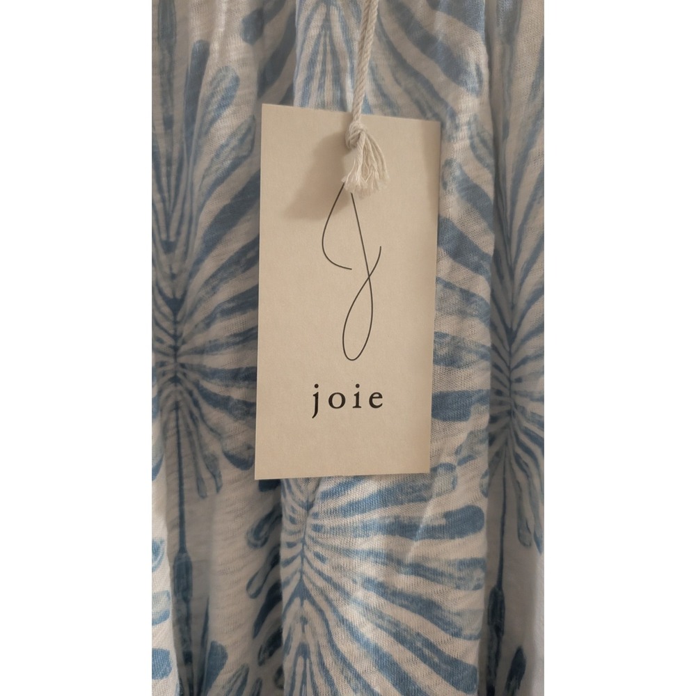 NEW Joie Linen Blend Tank Top Blue White Coastal Beach Vacation Small Breezy - Picture 2 of 4